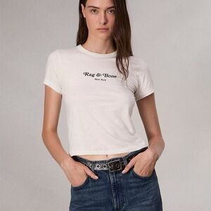 RAG & BONE Mini Script Rib Tee XXS